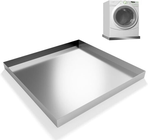 Washing Machine Pan-32" x 32" x 2.5" Heavy Duty 304 Stainless Steel Washing Machine Tray, Washer Pan, Washing Drain Pan, Protecting The Floor, Wood Deck, No Hole - Lot 2915