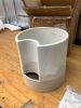 Nihow Self Watering Plant Pot: 8 Inch Ceramic Planter with Drainage Hole & Water Storage Plus for Indoor & Outdoor Plants - Cylinder Round Flower Pot for Succulent/Herbs/Violets - Cream White & Brown - Thumbnail 2