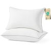 JOLLYVOGUE Pillows Queen Size Set of 2, Oeko-Tex Certified Pillows with Double-Sided Crystal Velvet, Medium Support for Side, Back, Stomach Sleepers - Thumbnail 1