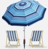 7Ft Heavy Duty High Wind Beach Umbrella Parasols with Sand Anchor - Thumbnail 1