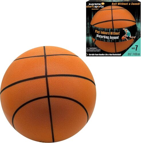 Basketball | Quiet Indoor Safe Premium Foam Ball for Training, Dribbling & Playing, Gift for 3+, Boys & Girls, Never Shrunken or Inflated (1 Pack) - Lot 2914
