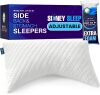 Sidney Sleep Adjustable Curved Contour Fill Pillow – Queen Size – for Side and Back Sleepers – Neck & Shoulder Comfort Support – Extra Fill Included (White) - Thumbnail 1