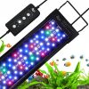 AQQA LED Aquarium Light,24W Full Spectrum 24/7 Mode Fish Tank LED Light,Adjustable Timer Brightness Aquarium Lighting,Memory Function Aquarium Plant Light with Extendable Bracket,for 60-80cm Fish Tank - Thumbnail 1