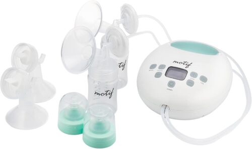 Motif Medical Luna Double Electric Pump for Breastfeeding - Portable Pump Breastfeeding w/Battery - Hospital Grade Pump w/LED Light - Hands-Free Breast Pump, Quiet Motor Baby Breast Pump - Lot 3052
