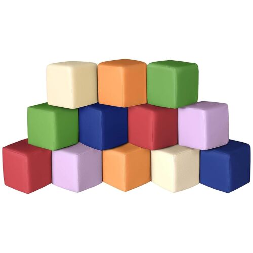 Foam Building Blocks for Kids: 12-Pieces Colorful Foam Blocks - Building Toys for Toddler - Giant Stacking Blocks Toys - Soft Toddler Indoor Playset for Birthday Gift Preschool Learning Toys (Classic) - Lot 3077