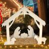 Holy Family Scene | Nativity Scene | The Birth of Jesus | Nativity Set | Yard Decoration for Holiday Xmas Outdoor Lawn Christmas Eve Decor, Easy to Assemble, Compact Storage, Waterproof - White - Thumbnail 1