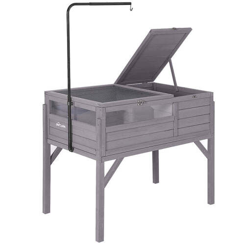 Aivituvin Wooden Tortoise House | Large Turtle Habitat - Turtle Habitat with Legs - Lot 3016