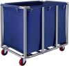 Commercial Laundry Cart with Wheels, 330 lbs Load, Blue - Thumbnail 1