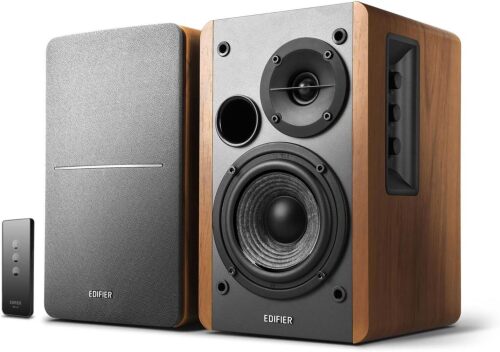 Edifier R1280T Powered Bookshelf Speakers - 2.0 Active Near Field Studio Monitor Speaker - Wooden Enclosure - 42 Watts RMS Power - Lot 3180