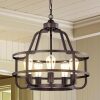 20" Oil Rubbed Bronze Chandeliers for Dining Room, 5 Lights Farmhouse Dining Room Light Fixtures for Dining Room Kitchen Island Entryway Stairwell - Thumbnail 1