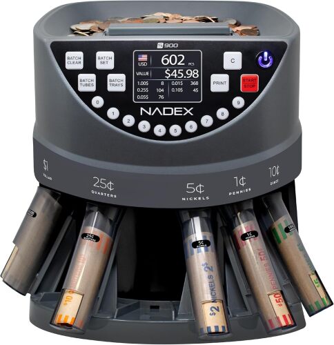 Nadex S900 Coin Sorter, Counter and Wrapper - Lot 3141