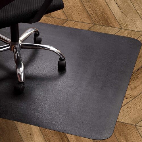Office Chair Mat for Hardwood Floor, Lesonic Desk Chair Mats Black Floor Protector for Rolling Chair, Anti-Slip Computer Heavy Duty Chair Mat for Tile Floor Home,Non-Curve - Lot 3161