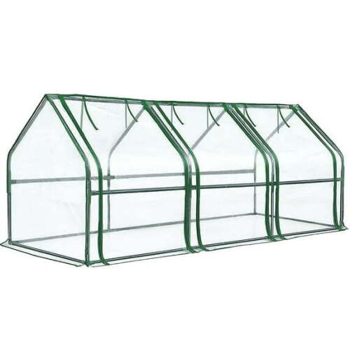 Greengro Mini Greenhouse, 95" x 36" x 36" Portable Greenhouses for Outdoors with Roll-up Zipper Door, Ground Stakes & 20 T-Shaped Plant Tags, Waterproof UV-Resistant Green House for Indoor Outside - Lot 3122