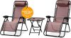 SereneLife Outdoor Zero Gravity Lounge Chair Set with Table – 2 Adjustable Recliners with Cup Holders, Headrest, Steel Frame & Foldable Design for Patio, Pool, Garden, or Camping - Thumbnail 1