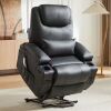 Bestier 35 in. W Black Power Lift Recliner Chair with 8-Point Massage and Heating - Missing Filling for Arm Rests - Thumbnail 1