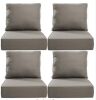 Opohoro 24 in. x 24 in. x 6 in. 8-Piece Deep Seating Water & Fade Resistant Outdoor Lounge Chair Replacement Cushion Set in Gray - Thumbnail 1