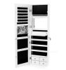White Mirror Jewelry Cabinet 96 LED Lights Wall Door Mounted, 47 in. H x 14.5 in. W x 5 D in. - Small Chip in Mirror - Thumbnail 1