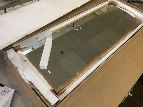 Door/Wall Mounted Arch Mirror Jewelry Armoire, w/ Metal Frame, Built-In Lock - Small Chip in Mirror - Lot 104