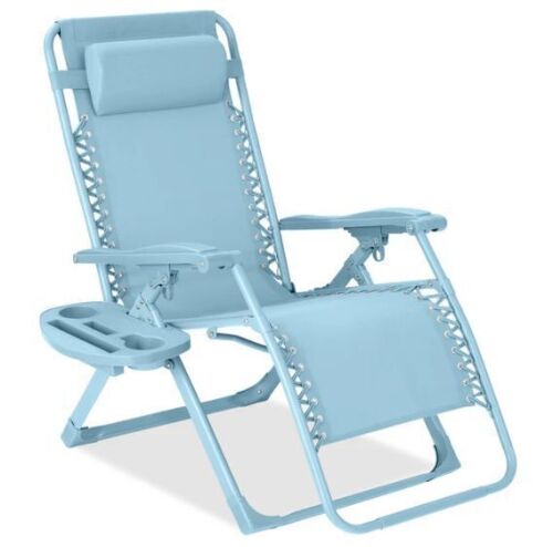 Monochromatic Zero Gravity Patio Chair Recliner w/ Side Tray, Headrest - Lot 128