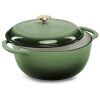 Cast-Iron Dutch Oven Kitchen Cookware w/ Enamel, Handles - 6qt - Thumbnail 1