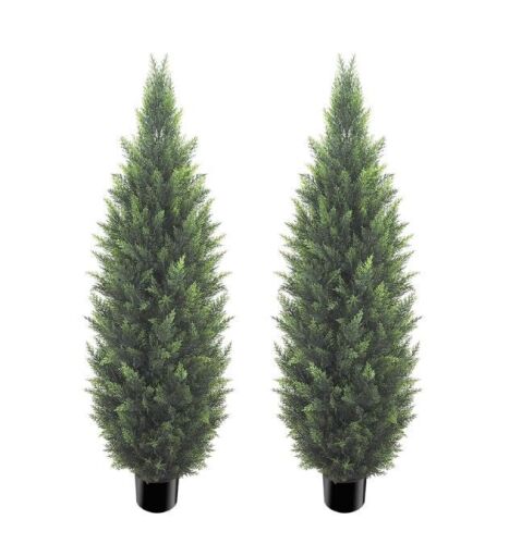 R's Ceder 5FT Artificial Topiary Cedar Tree, 2 Pack - Lot 141
