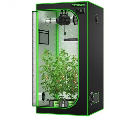 Vivosun 3 ft. x 3 ft. Mylar Hydroponic Grow Tent with Observation Window and Floor Tray - Lot 146JF