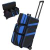 3 Ball Bowling Bag with Wheels, Retractable Handle Extends to 41.5 in - Thumbnail 1