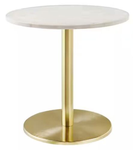 MODWAY Viva Round White Marble Side Table - Lot 175JF