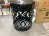 Noble House Holt Black Cylindrical Metal Outdoor Patio Side Table - Thumbnail 3