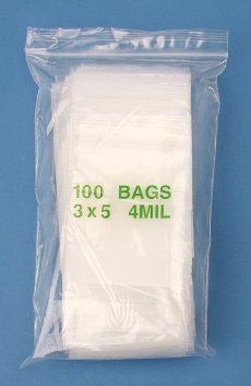 Lot of (2) Reclosable Poly Bags, 3" x 5" x 4 Mil, 1000 ct - Lot 198
