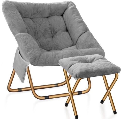 Soft Faux Fur Saucer Chair - Lot 242