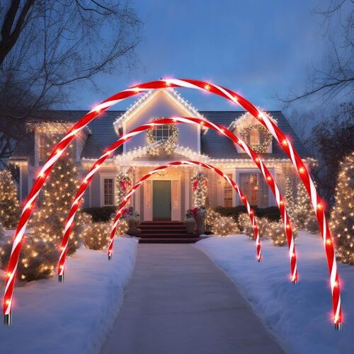 VIHOSE 10ft Christmas Candy Light Arch - Lot 285