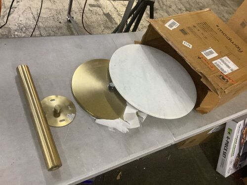 MODWAY Viva Round White Marble Side Table - Top Cracked - Lot 304JF