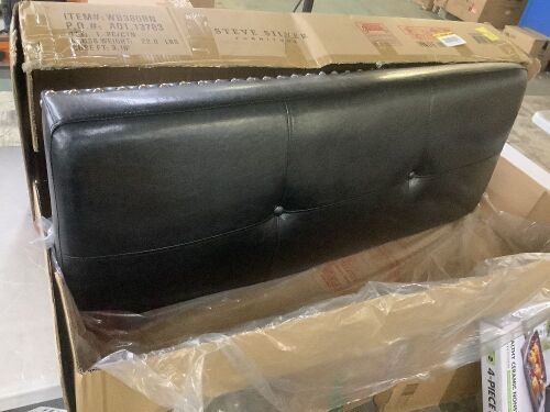 Steve Silver Westby Black Vinyl Dining Bench - No Legs - Lot 305JF