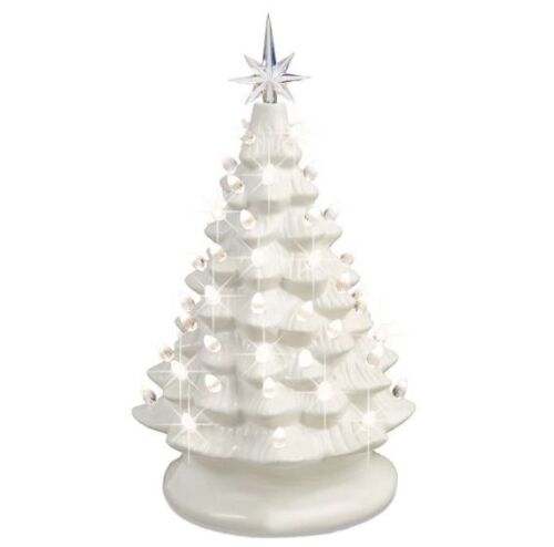 Pre-Lit Ceramic Tabletop Christmas Tree with Lights- 15in - Lot 309