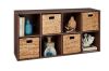 8-Cube Bookshelf, 11in Storage Display w/ Removable Panels, Customizable - Thumbnail 1
