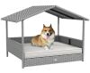 Wicker Dog Bed with Canopy - Thumbnail 1
