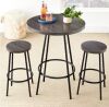 3-Piece Bistro Set Modern Round Counter Height Dining Set w/ 2 Stools - Thumbnail 1