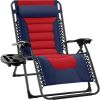 Oversized Padded Zero Gravity Chair, Folding Recliner w/ Headrest, Side Tray - Thumbnail 1