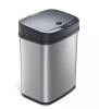 NINESTARS 3 Gal. Stainless Steel Rectangular Shape Motion Sensor Metal Household Trash Can - Thumbnail 1