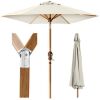 Outdoor Woodgrain Pattern Patio Umbrella Decoration w/ Tilt, Crank - 10ft - Thumbnail 1