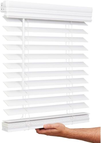 Lotus & Windoware Cordless, 2 Inch Faux Wood Blind, 34.5" Wide x 36" Long - Lot 558