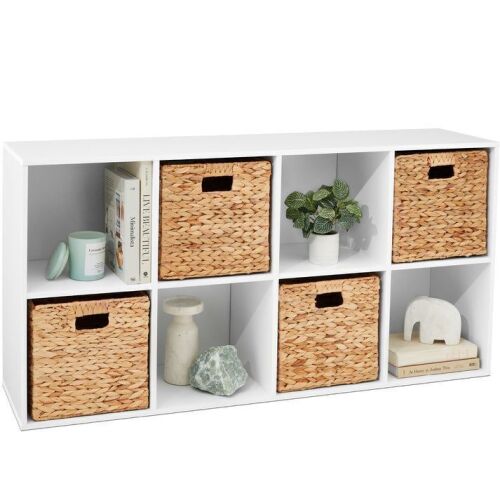 8-Cube Bookshelf, 11in Storage Display w/ Removable Panels, Customizable - Lot 573