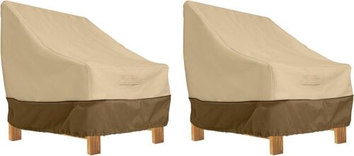Classic Accessories Veranda Water-Resistant 38 Inch Deep Seated Patio Lounge Chair Cover, 2-Pack - Lot 588