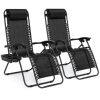 Set of 2 Adjustable Zero Gravity Patio Chair Recliners w/ Cup Holders - Thumbnail 1