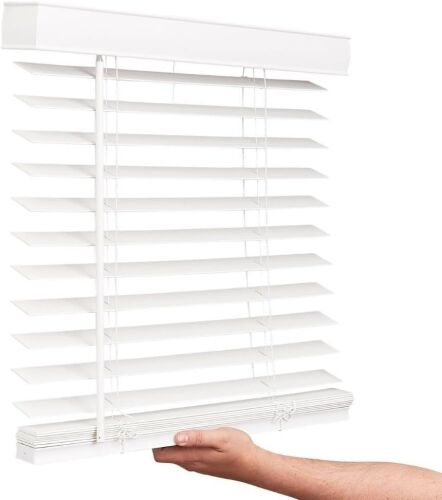 LOTUS & WINDOWARE Cordless Faux Wood Blinds, 35" Wide x 60" Long - Lot 610