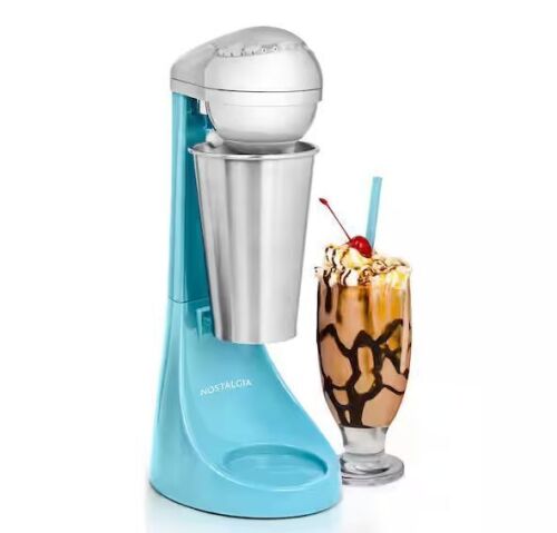 Nostalgia 100 W Blue Milkshake Maker with 2-Speeds - Lot 644JF