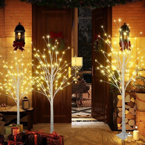 LED Artificial Birch Tree, 3 pc - Lot 659