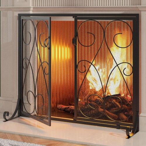 Kingson 2-Panel Fireplace Screen with Doors - Lot 670