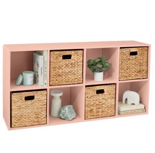 8-Cube Bookshelf, 11in Storage Display w/ Removable Panels, Customizable - Lot 675